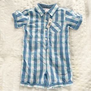 3 for $20 JOE FRESH NWT Plaid Collared Romper 12-18m